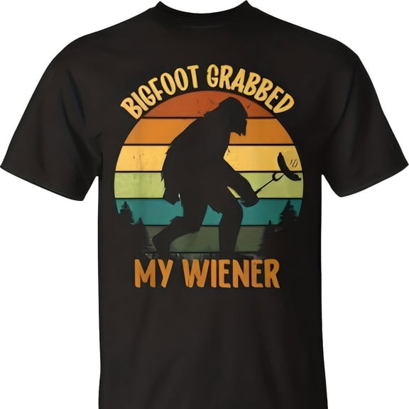 Retro Bigfoot Bigfoot Grabbed My T-Shirt Aesthetic Y2K Style Summer Top, Loose Fitting T-Shirt For3