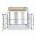 thumbnail image 3 of Unipaws Large Dog Crate, Pet Kennel Furniture Style, Metal Wired, White, 3 of 7