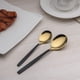 thumbnail image 5 of 24 Piece Titanium Black and Golden Plated Stainless Steel Silverware Set, Black Handle with Golden Mouth Flatware Set Black and Golden Cutlery Set Ser, 5 of 5