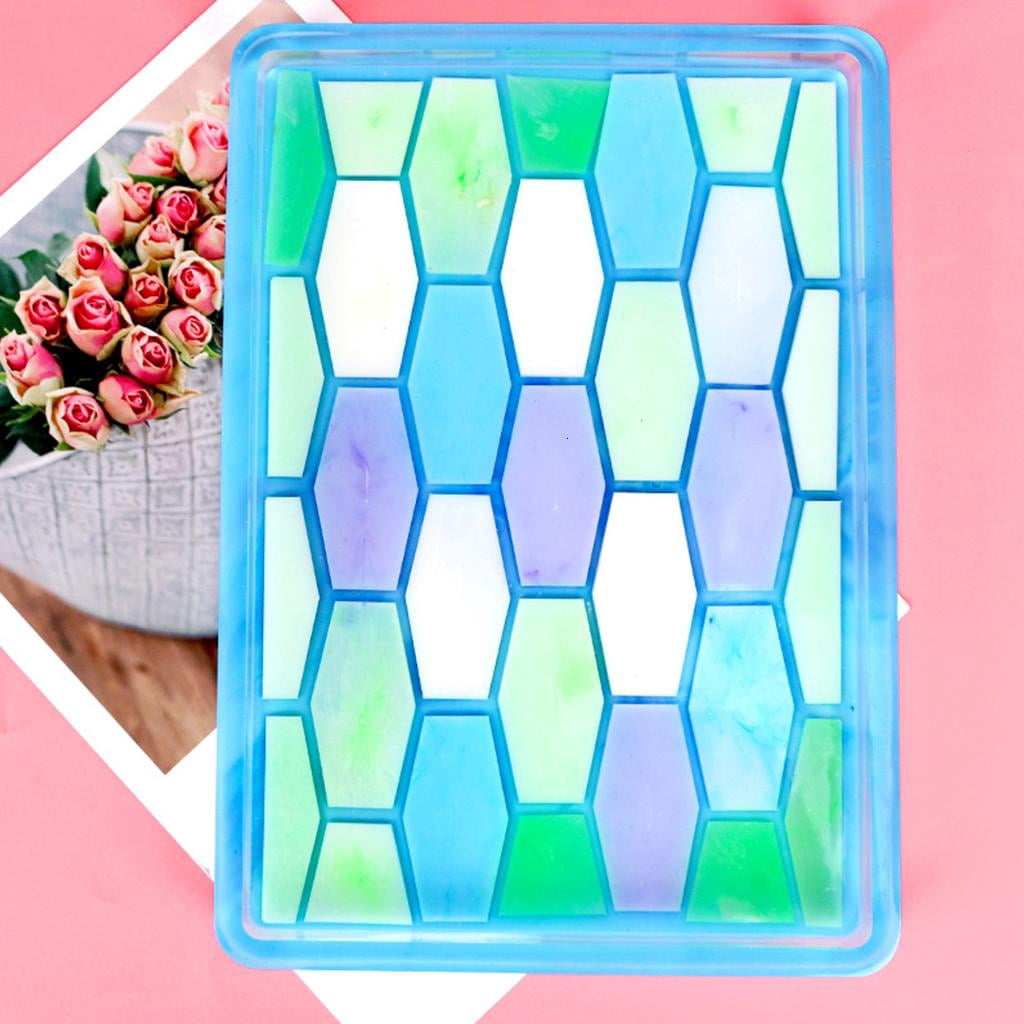 Osdhezcn Honeycomb Rectangle Tray Epoxy Resin Mold Serving Board Fruit Snack Plate Silicone Mould DIY Crafts Jewelry Holder Mold