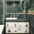 thumbnail image 4 of Rub on Transfer Decal Sticker for Furniture Craft Decor 6"x12" Black Nautical Elements 3Pcs Waterproof UV DTF Transfer for Drawer Dresser Glass Porcelain Wood Plastic Window, 4 of 9