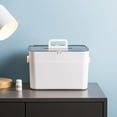 thumbnail image 1 of Empty Medicine Carrying Box Large Capacity Clear Window Box for First Aid Kit Emergency Cosmetics, 1 of 3