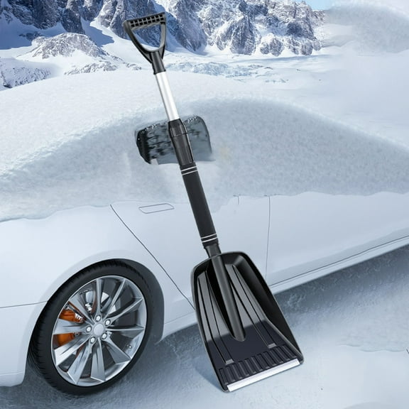 BAMILL Retractable Outdoor Snow Shovel Aluminum Ice Shovel Winter Snow Remover Tool