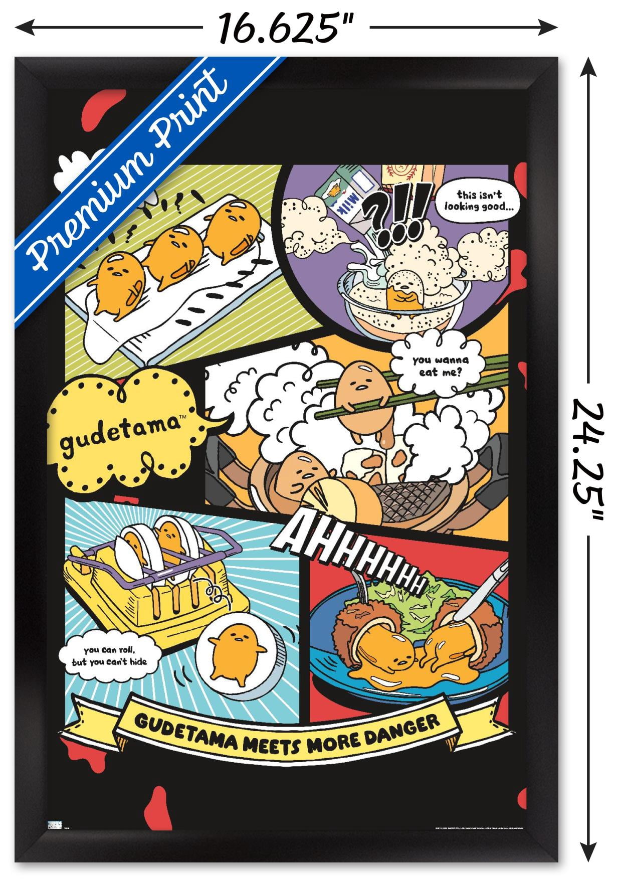 Gudetama - More Danger Wall Poster, 14.725" x 22.375", Framed
