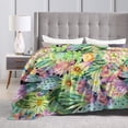 thumbnail image 4 of Kll Fleece Blanket Plush Throw Blanket Watercolor Blooming Cactus,Soft Fuzzy Cozy Flannel Blanket For Couch Sofa Bed.(80"X60"), 4 of 9