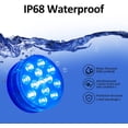 thumbnail image 3 of Luz LED sumergible, luces de piscina multicolor IP68 con control remoto, luces de piscina sobre el suelo, para acuario, spa, piscina, pecera, decoración de bañera (2 piezas inalámbricas) JAMW Sencillez, 3 of 5