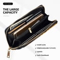 thumbnail image 5 of Leather Thin Slim Wallets for Women Men - Cute Corgi Sunflower Clutch Card Wallet for Women Men with Zipper, 5 of 7