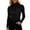 Black, variant on Womens Tops Casual T Shirts Velvet Turtleneck Long Sleeve Slim Fit Textured Knit Dressy Clothes Black