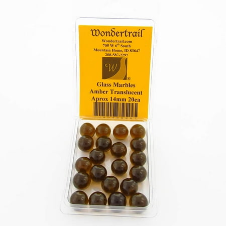 - Amber Transparent 14mm Glass Marbles Pack of 20 Wondertrail