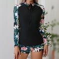 thumbnail image 3 of IDOPIP Women Two Piece Rash Guard Long Sleeve Swimsuits set UV UPF 50+ Swim Shirt Bathing Suit, 3 of 7