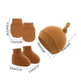 thumbnail image 4 of Gorro de algodón para bebé recién nacido, gorro, guantes, calcetines, conjunto de gorro para bebé, 3 uds., 4 of 5