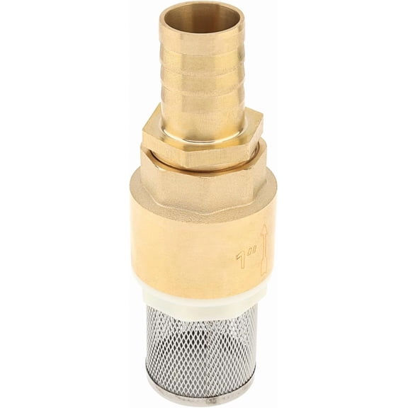 CATPAN 1" Brass Foot Valve, DN25 Check Valve Non Return Water Pump Bottom Filter with 25mm Hose Barb Fittings Adapter
