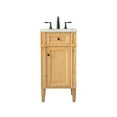 thumbnail image 3 of 18 inch single bathroom vanity in natural wood, 3 of 8