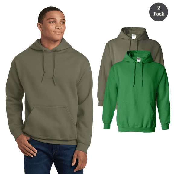 Gildan Adult’s Heavy Blend Hooded Sweatshirt Bulk Pack of 2, Multicolor Hoodie, S