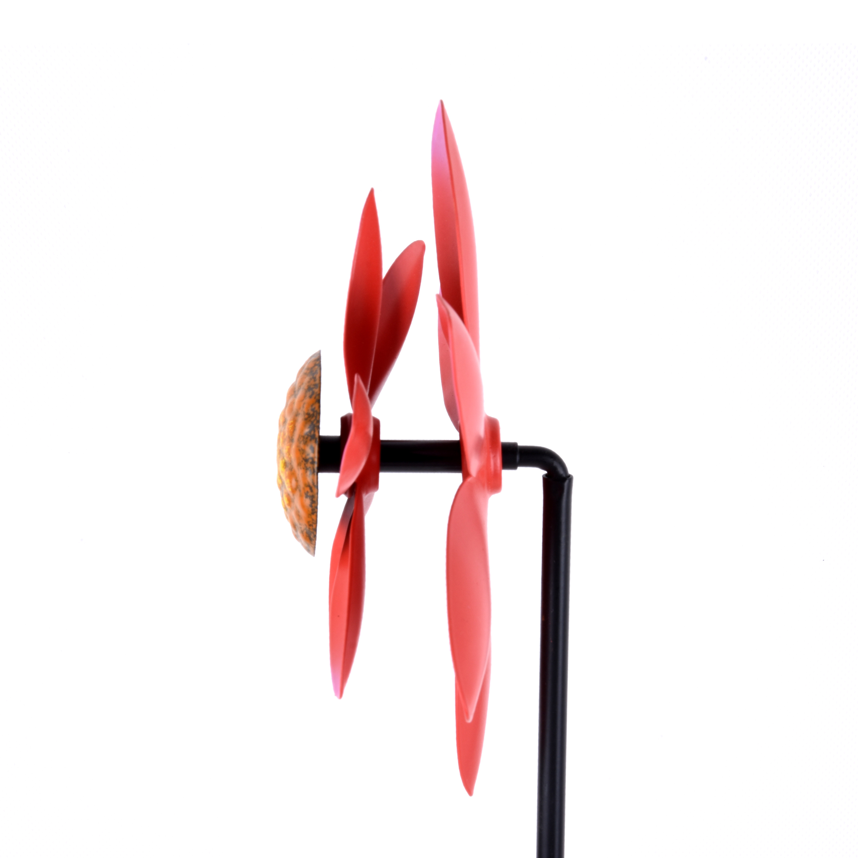 Mainstays Outdoor Dual Red Flower 31.9"H Metal Wind Spinner
