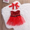 thumbnail image 2 of Bagilaanoe Toddler Baby Girl Christmas Romper Dress Sleeveless A-line Princess Dresses 3M 6M 12M 18M 24M 3T Kid Sequin Patchwork Tulle Skirt, 2 of 7