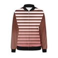 thumbnail image 6 of YUGYXL Trendy Stripe Bomber Jacket for Women Fall Zip Up Windproof Varsity Jacket Color Block Stand Collar Outwear with Pockets Today's, 6 of 6