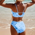 thumbnail image 3 of QLEICOM Women's Swimsuits High Waisted Tummy Control Swimwear Fashion One-piece Swimsuit Waistless Printing Halter Lace Sexy Bikini Women Bikinis Swimming Suits Cover Ups Bathing Suits Blue XL, 3 of 6