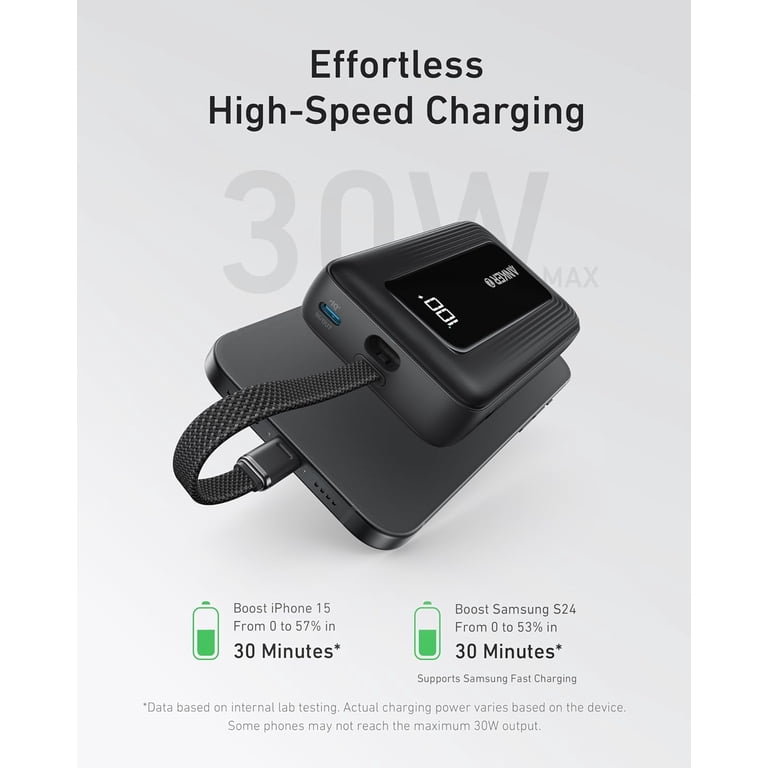 Anker, Power Bank, 20,000mAh, 30W High-Speed Portable Charger