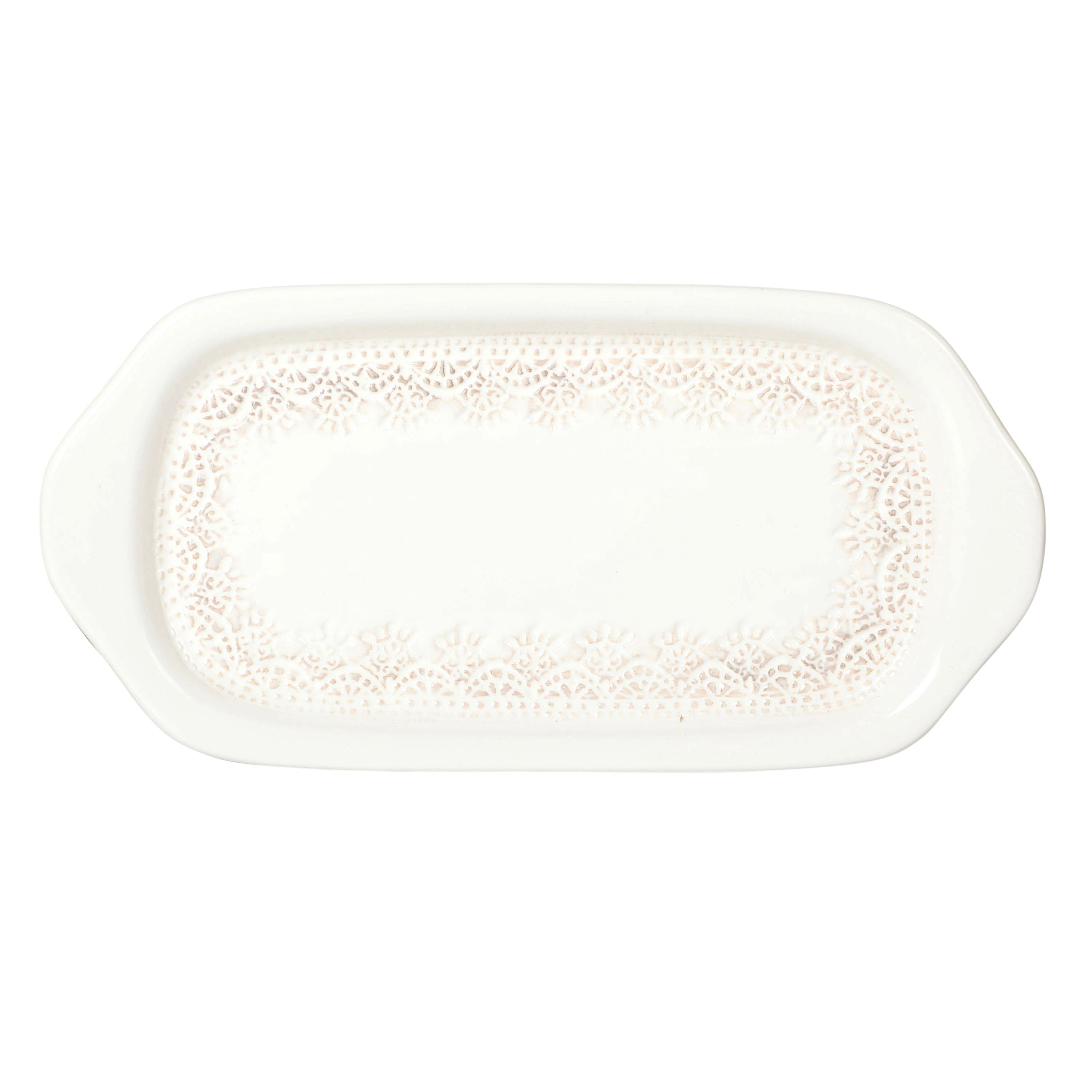 The Pioneer Woman Vintage Lace Butter Dish, Rustic Kitchen Organizer or Storage Accessory, Perfect for Farmhouse Kitchen Décor