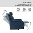 thumbnail image 5 of Electric Power Lift Recliner Set of 2 Automatic Fabric Extra Seat Sofa Chairs Recliners for Elderly Bedroom Living Room Navy, 5 of 8