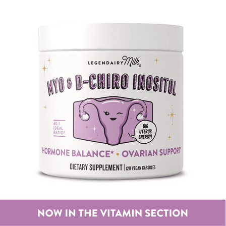 Legendairy Milk Myo and D-Chiro Inositol Capsules, Dietary Supplement, 120 Count