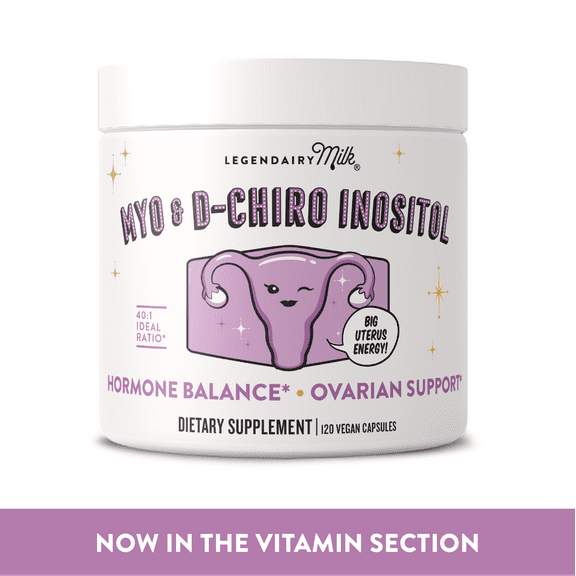 Legendairy Milk Myo and D-Chiro Inositol Capsules, Dietary Supplement, 120 Count