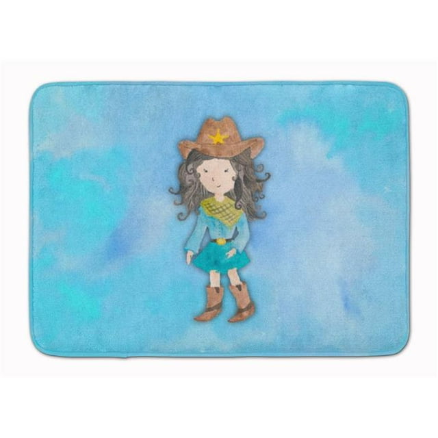 Carolines Treasures BB7367RUG Cowgirl Watercolor Machine Washable Memory Foam Mat