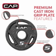 CAP Barbell, 5lb Olympic Grip Plate, Black