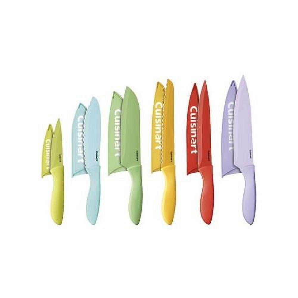 Cuisinart 12 Piece Ceramic Coated Color Knife Set with Blade Guards
