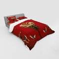 thumbnail image 3 of Ambesonne Vintage Bedding Set 3 Pcs, Japanese Art Door Painting, Twin, Vermilion and Multicolor, 3 of 3