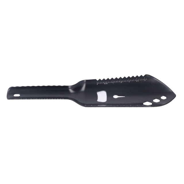Camping Shovel, Widely Use Lightweight Firm Structure Survival Multitool With D Type Buckle For Backpacking Black