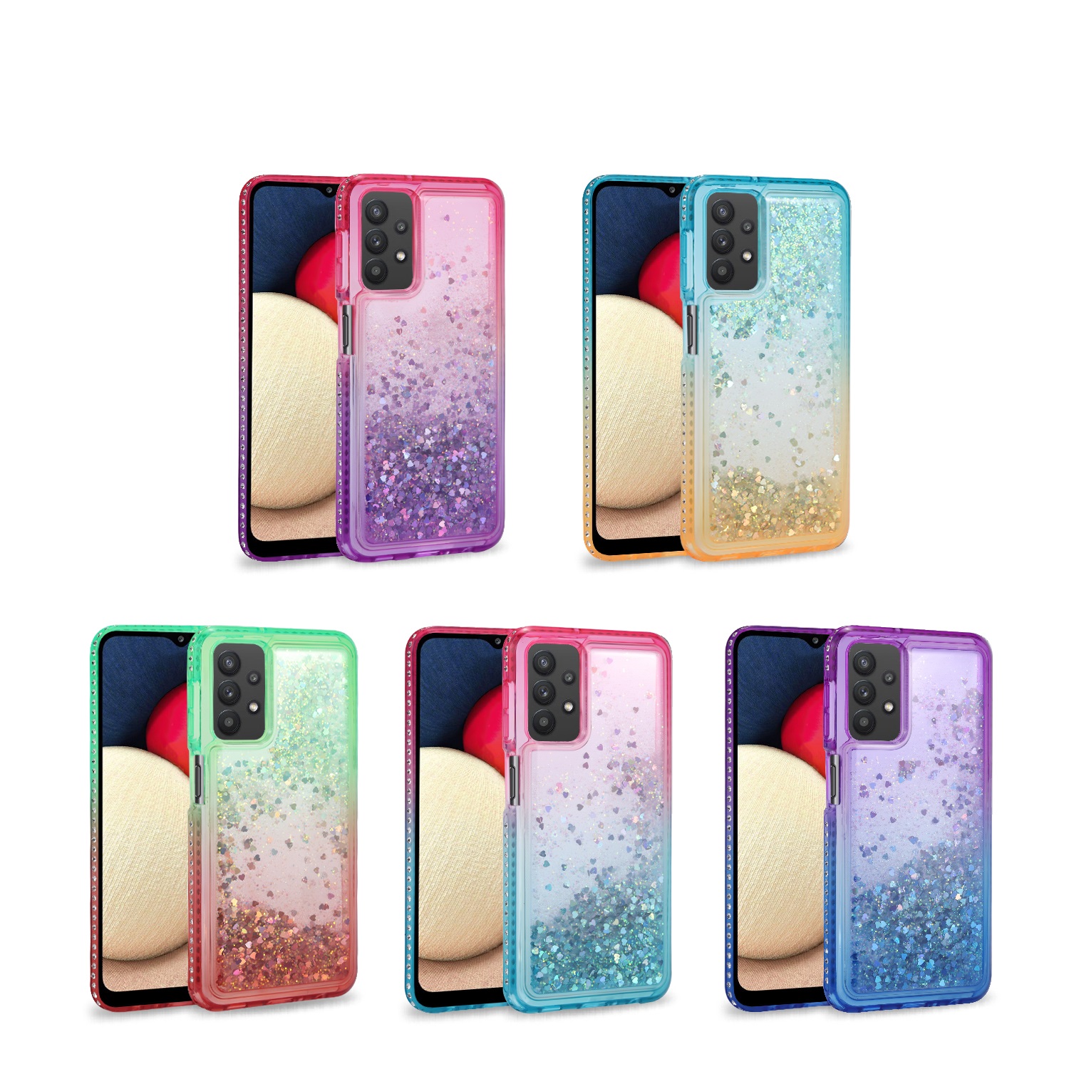 Samsung Galaxy A32 5G Phone Case, Slim Liquid Glitter Dual Colors Stylish for Samsung Galaxy A32 5G Phone Case Pink/Blue - image 4 of 4
