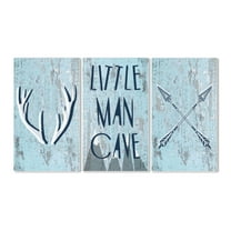 Stupell Industries Little Man Cave Rustic Blue Art for Kids Painting Unframed Art Print Wall Art, 10 x 15