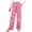 Hot Pink, variant on Unisex Kids Boys and Girls Pajama Pants Elastic High Waist Plaid Printed Sleeping Pants with Pockets