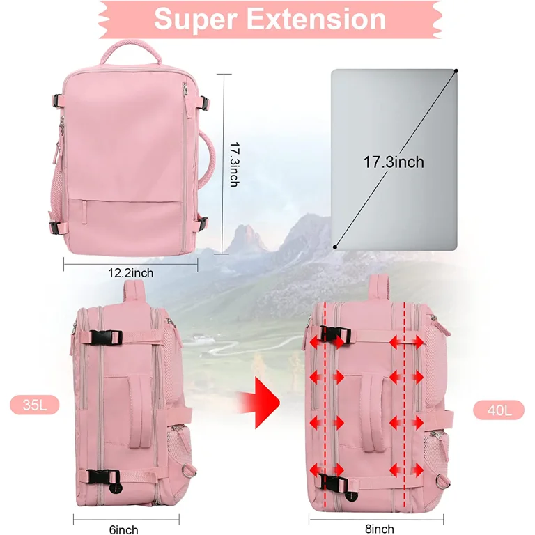 Travel backpack with wash bag