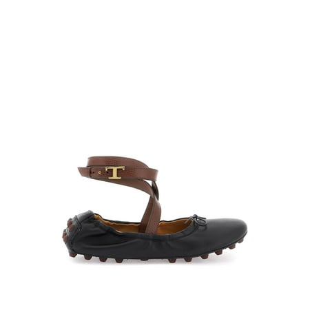 

Tod s Bubble Leather Ballet Flats Shoes With Strap Women