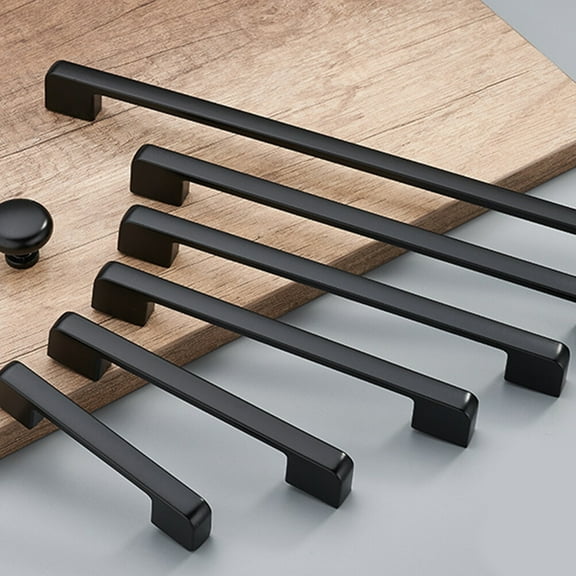 IDEANATEGRATE 1 Pair Premium Cabinet Handles for Kitchens and Bathrooms Black Finish