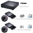 thumbnail image 2 of Heavy Duty Electronic Cash Drawer Box Case Storage 4 Bill 5 Coin Trays Support Push Manual Open Key-lock RJ11 for Epson Star POS Printer Money Register, 2 of 7