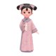 thumbnail image 1 of Estatua de resina de niña, figura en miniatura, muñeca de juguete, vestido popular, figura decorativa de escritorio Pañuelo de 12 x 8 x 22 cm, 1 of 9
