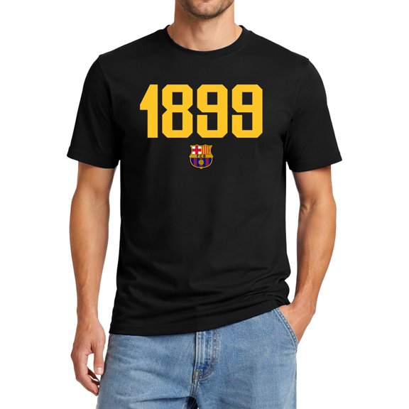 Icon Sports Barcelona FC Soccer Tee - Officially Licensed Unisex Adult Cotton Short Sleeve T-Shirt 121 Black M