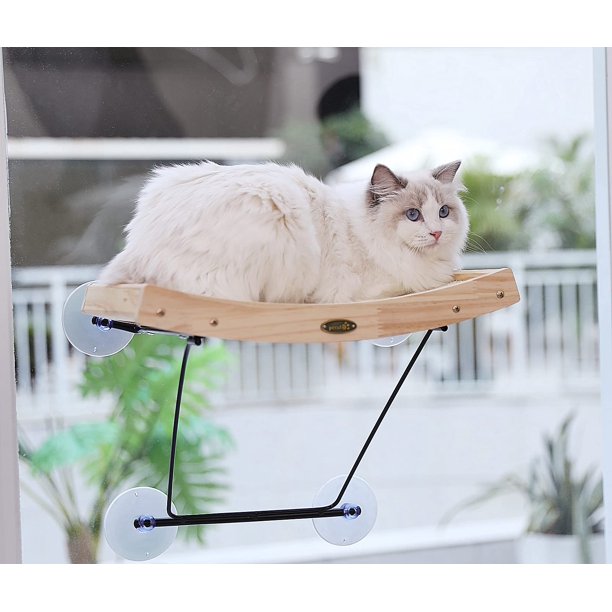 Reposadera para ventana de gato Pecute con rascador de sisal 2 en 1 para gatos