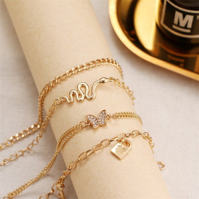 Tobilleras de múltiples capas liwang Joyas para mujeres y niñas