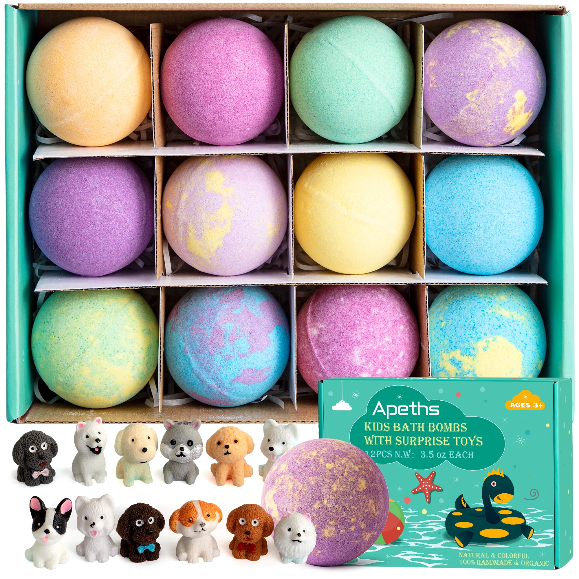 Bath Bombs for Kids with Surprise Toys Inside, Set of 12 Bath Bomb Gift