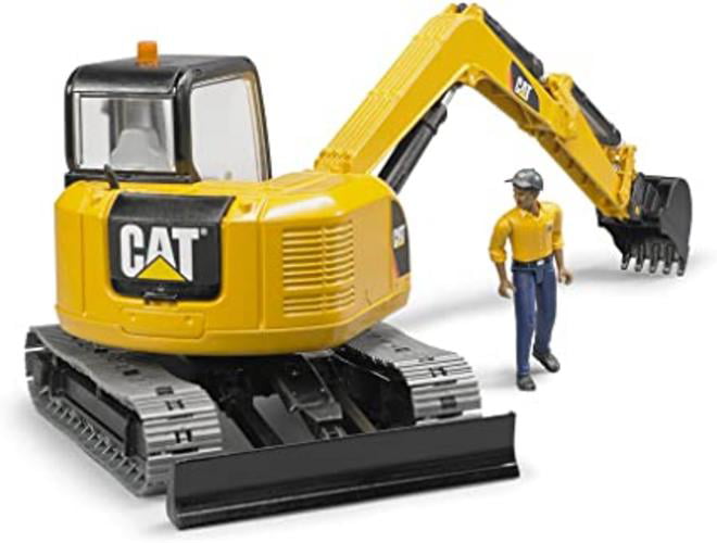 BRUDER Toys Cat Mini Excavator With Worker Vehicle 02467 for sale online 