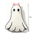 thumbnail image 2 of 15" Ghost Shaped Throw Pillow with Pumpkin Print, Soft Spooky Decor Polyester Plush Stuffed Cushion for Halloween Sofa Bedroom Party, 2 of 6