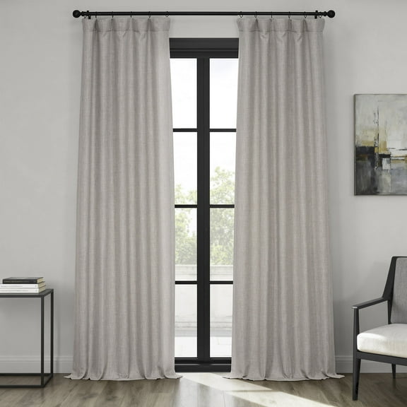 Clay Faux Linen Room Darkening Curtain (1 Panel), Clay, 50W X 96L