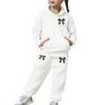 thumbnail image 6 of Tiijoy Little Girls Tracksuit Bow Print Casual Hoodie Sweatpants Sweatsuits, Sizes 6-7, 6 of 6