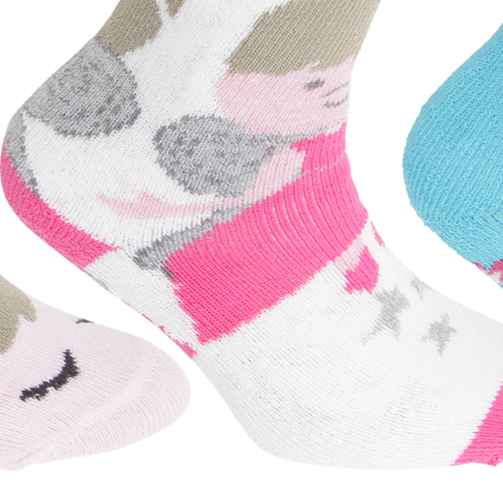 FLOSO Childrens Girls Cotton Rich Gripper Socks (3 Pairs) – Floso