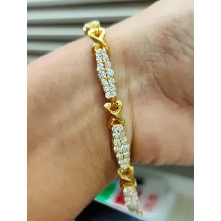 6.78Ct Round Cut Simulated Diamond Pretty Tennis Bracelet 14K Yellow Gold Plated
